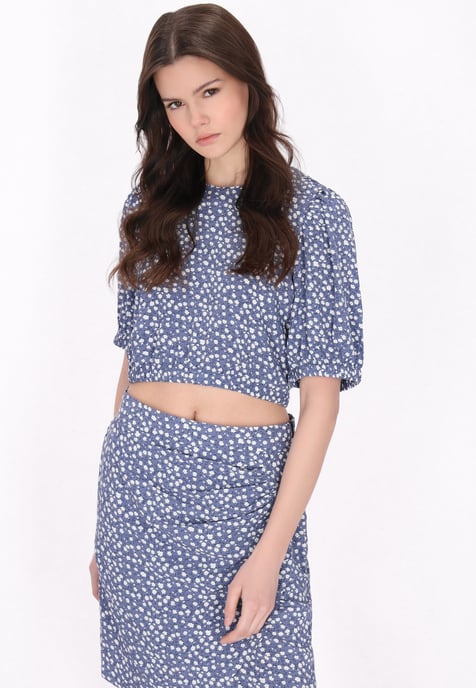 Mymo Blouse vrouwen blauw wit - Image 3