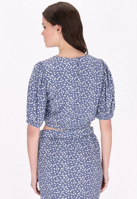 Mymo Blouse vrouwen blauw wit - Image 4
