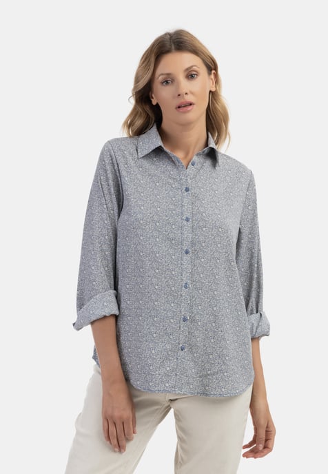 usha Blouse qisha Dames blauw - Image 3