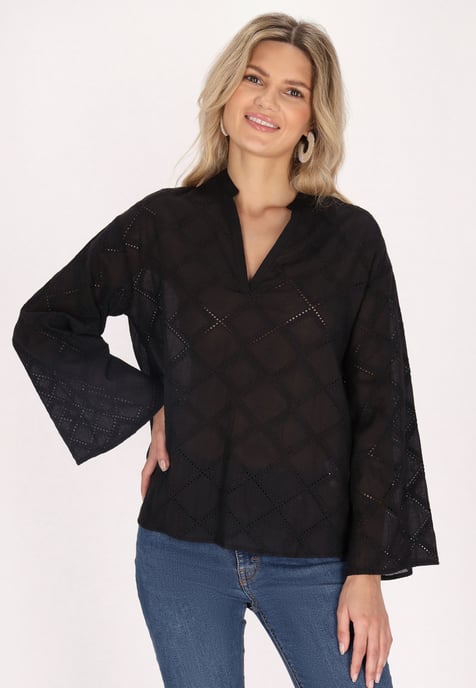 usha Blouse Dames zwart - Image 3