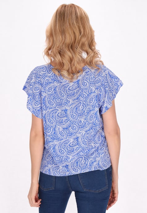 usha Blouse vrouwen blauw wit - Image 4