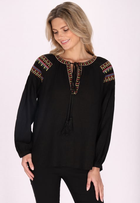 usha Blouse Dames zwart - Image 3