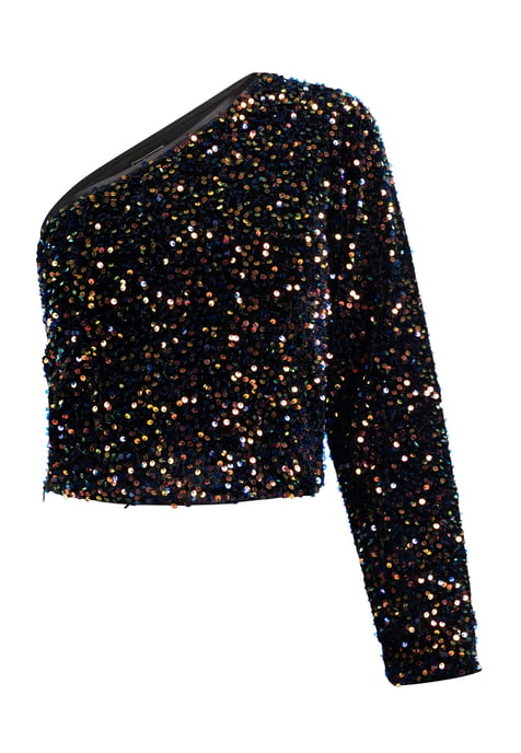 Faina Top met één schouder en pailletten Dames blauw - Image 1