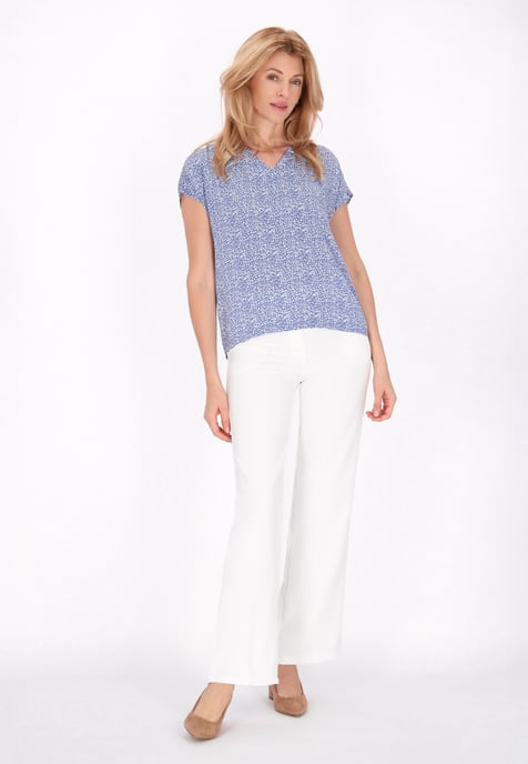 usha Blouse vrouwen blauw wit - Image 2