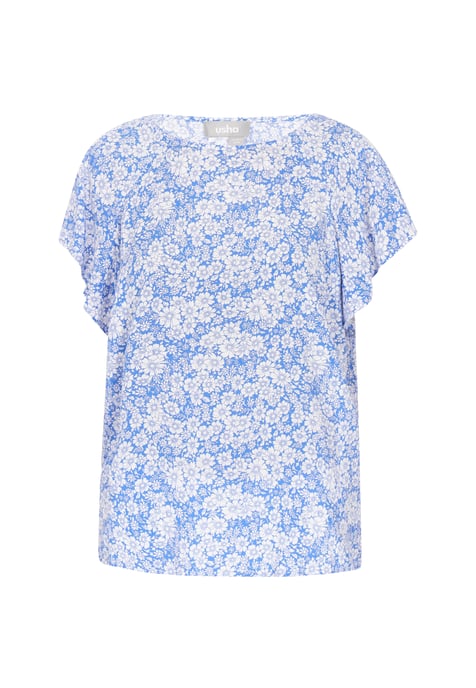 usha Blouse vrouwen blauw wit - Image 1