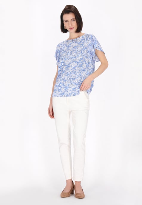 usha Blouse vrouwen blauw wit - Image 2
