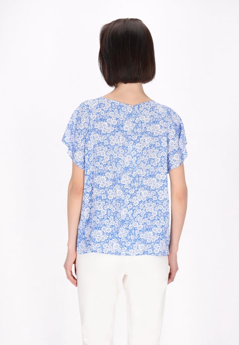 usha Blouse vrouwen blauw wit - Image 4
