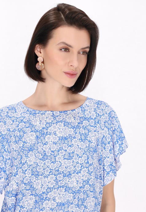 usha Blouse vrouwen blauw wit - Image 5