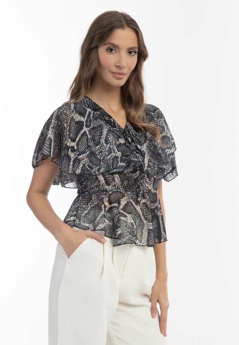 Faina Blouse Dames zwarte slang - Image 3
