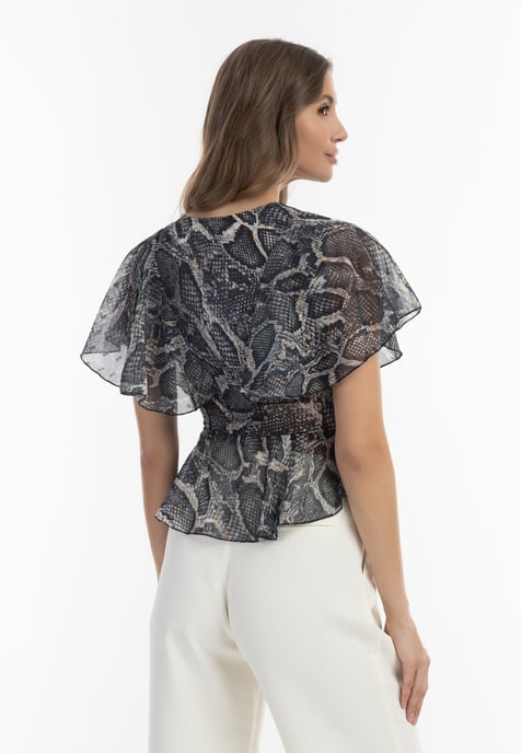 Faina Blouse Dames zwarte slang - Image 4
