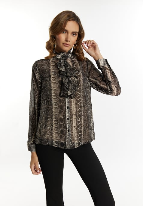 Faina Blouse Dames zwart wit - Image 3