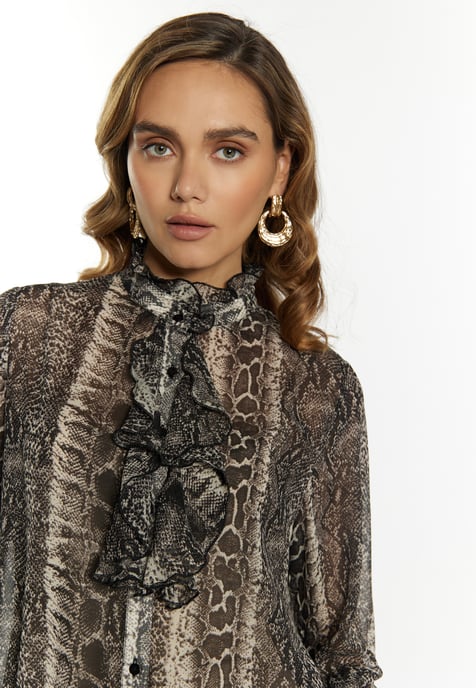 Faina Blouse Dames zwart wit - Image 5
