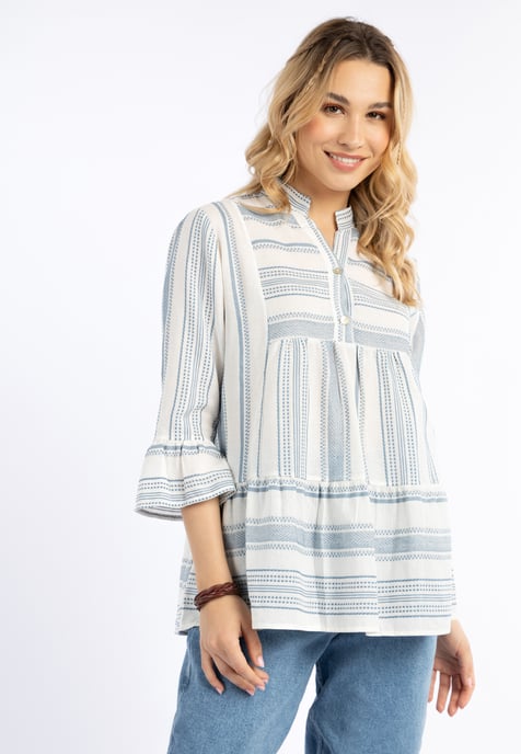 IZIA Overhemd Dames Blauw wol wit - Image 3