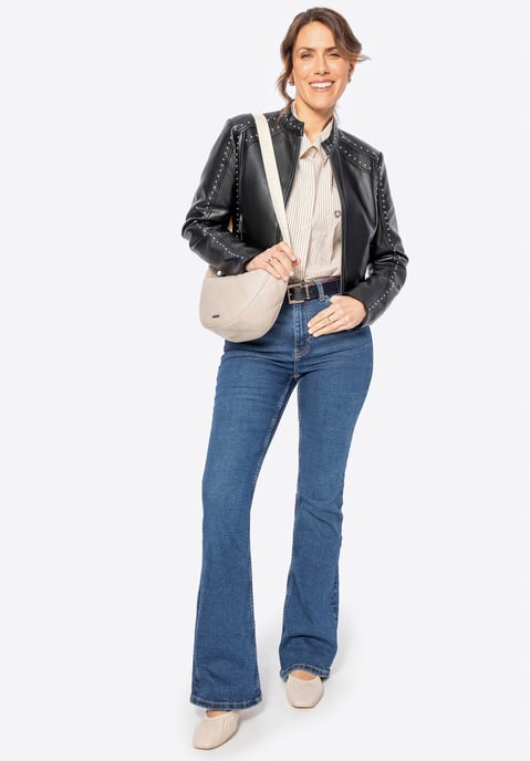 Wittchen Dames eco-leren jack met glanzende klinknagels zwart eco-leer - Image 5