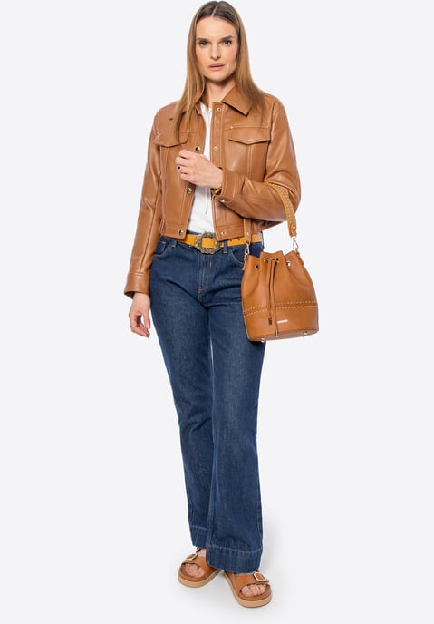 Wittchen Dames Bruine Leren Jas met Flappen - Image 6