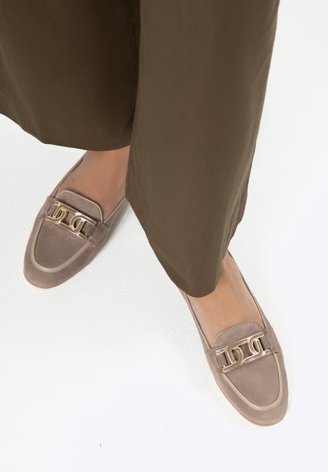 Wittchen Dames Leren Platte Loafers Beige Natuurlijk Leer - Image 1