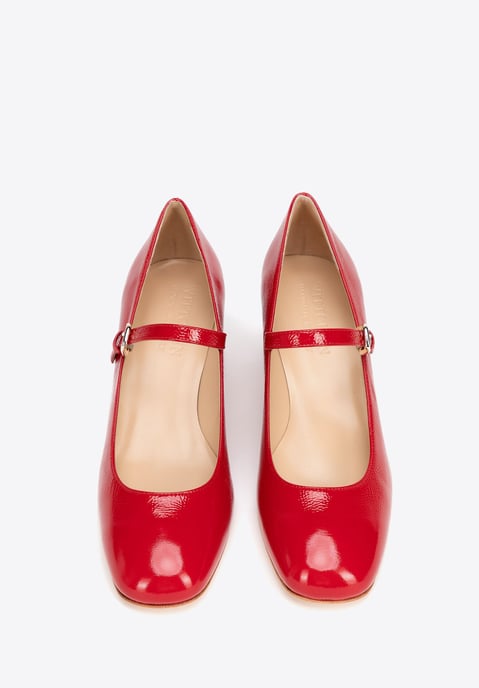 Wittchen Dames rode leren pumps met bandje - Image 3