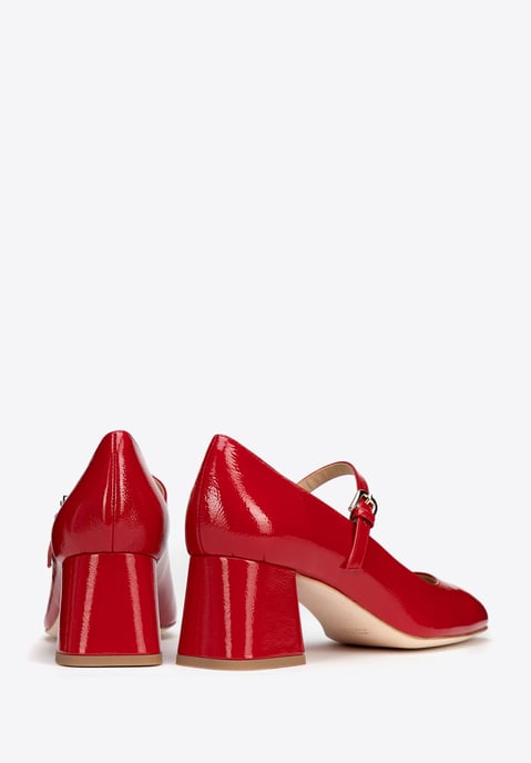 Wittchen Dames rode leren pumps met bandje - Image 4