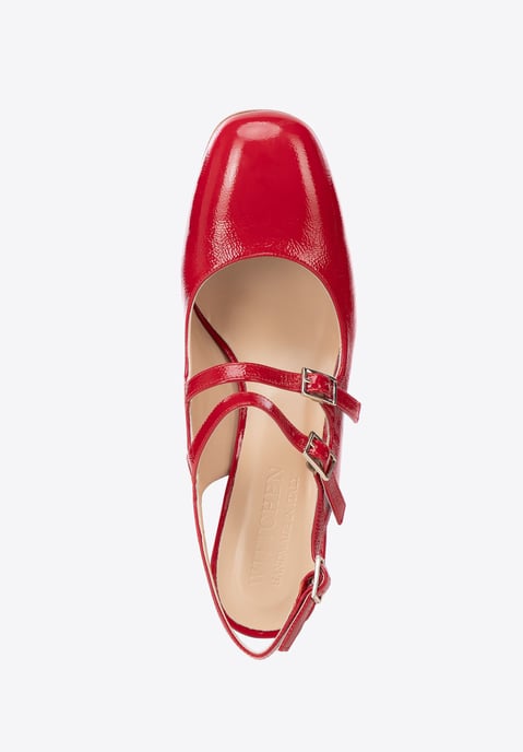 Wittchen Dames rode leren pumps met bandjes - Image 4