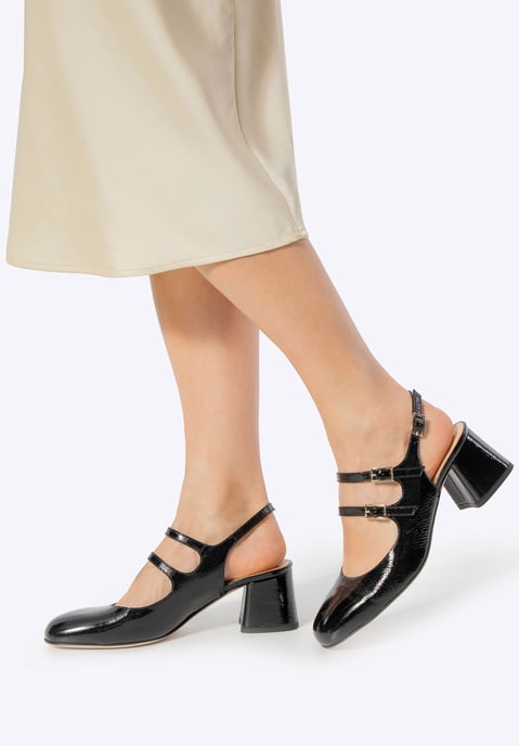 Wittchen Dames Leren Pumps met Bandjes Zwart Natuurlijk Leer - Image 1