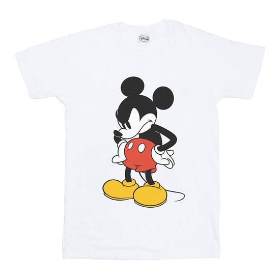 Disney Mens Mickey Mouse Angry Look Down T-Shirt (White) - Image 1
