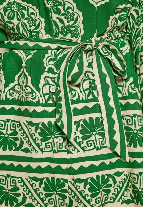 usha Blouse Dames groene crème - Image 5