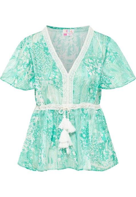 IZIA Blouse Dames Groen Wit - Image 1