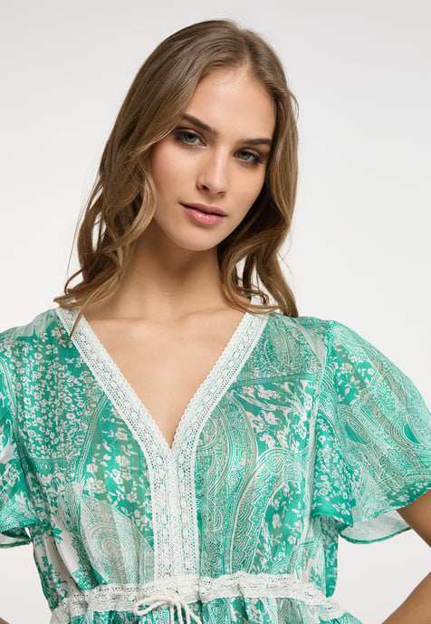 IZIA Blouse Dames Groen Wit - Image 5