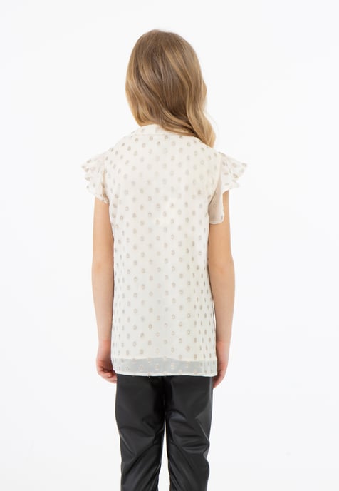 Faina Blouse Meisje Gebroken wit met gouden stippen - Image 4