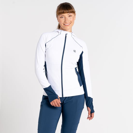 Dare 2B Womens/Ladies Convey II Hooded Core Stretch Midlayer (White/Moonlight Denim) - Image 4