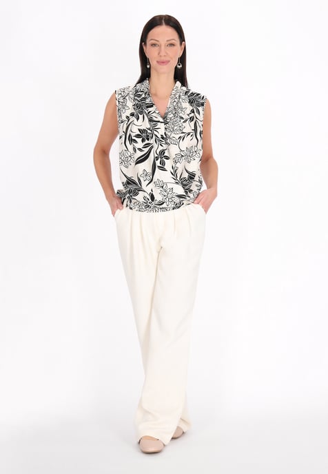 usha Blouse vrouwen gebroken wit zwart - Image 2