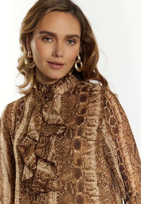 Faina Blouse Dames bruin beige - Image 5
