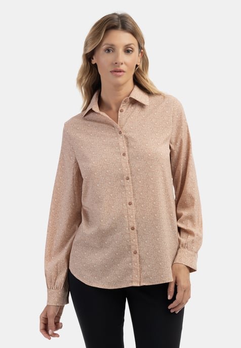usha Blouse qisha Dames bruin beige - Image 3