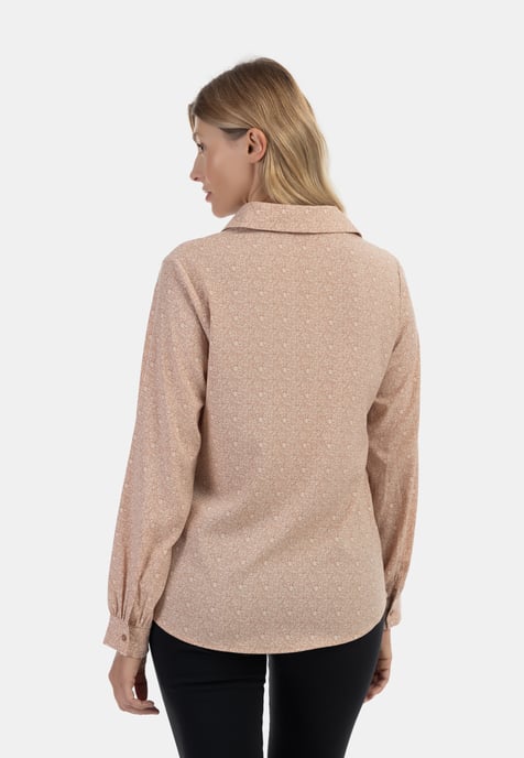 usha Blouse qisha Dames bruin beige - Image 4