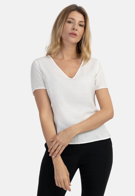 usha Blouse shirt Dames wolwit - Image 3