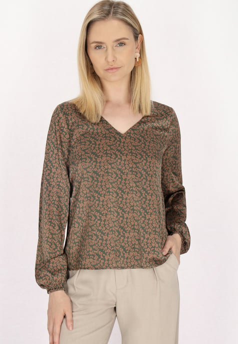 usha Blouse Dames Groen Oranje - Image 3