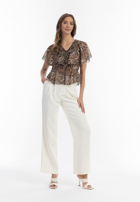 Faina Blouse Dames beige slang - Image 2