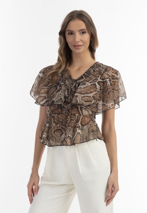Faina Blouse Dames beige slang - Image 3