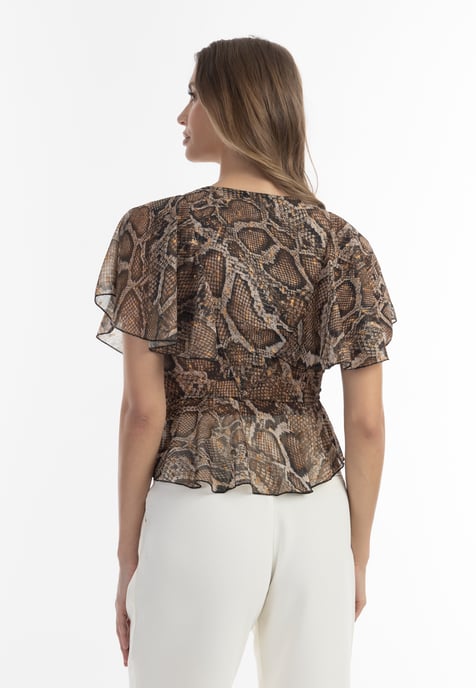 Faina Blouse Dames beige slang - Image 4