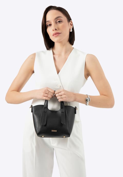 Wittchen Women's mini black leatherette case with removable pouch - Image 1