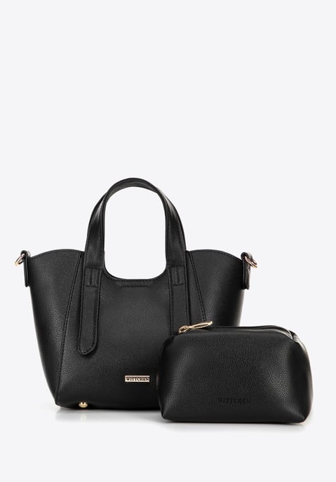 Wittchen Women's mini black leatherette case with removable pouch - Image 3