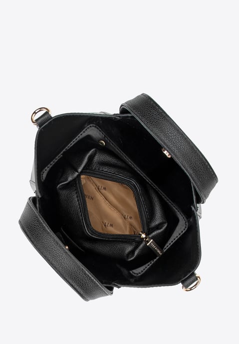 Wittchen Women's mini black leatherette case with removable pouch - Image 4