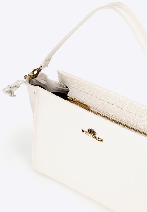 Wittchen Dames leren etui met bandjes, crème, natuurlijk leer - Image 5