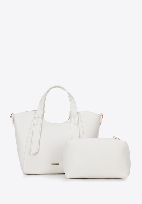 Wittchen Women's suitcase with removable pouch off-white eco-leather - Image 1