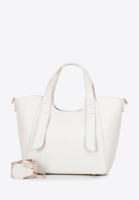 Wittchen Women's suitcase with removable pouch off-white eco-leather - Image 4