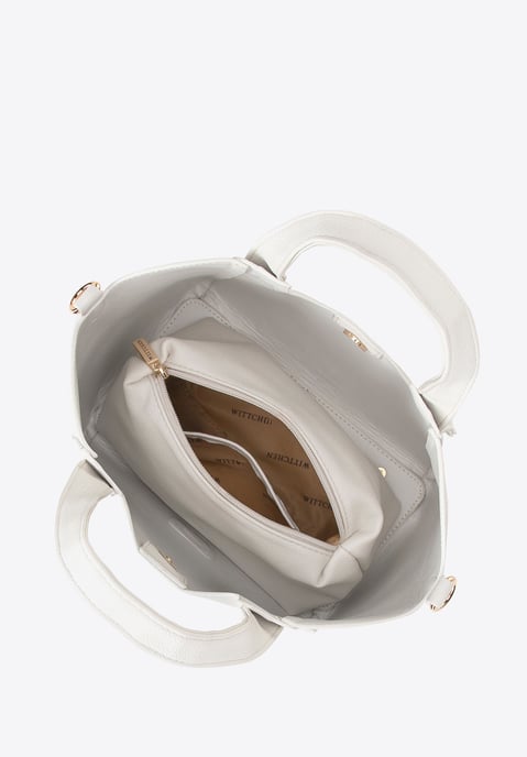 Wittchen Women's suitcase with removable pouch off-white eco-leather - Image 6