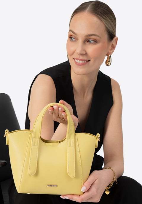 Wittchen Women's mini yellow leatherette case with removable pouch - Image 1