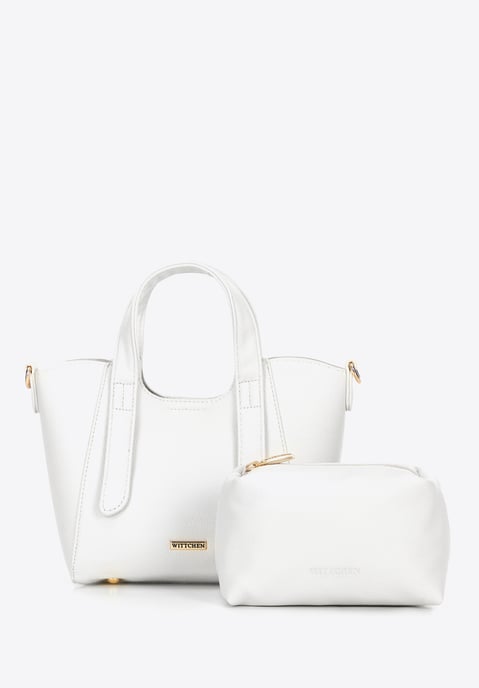 Wittchen Women's mini suitcase with removable pouch off-white eco-leather - Image 3