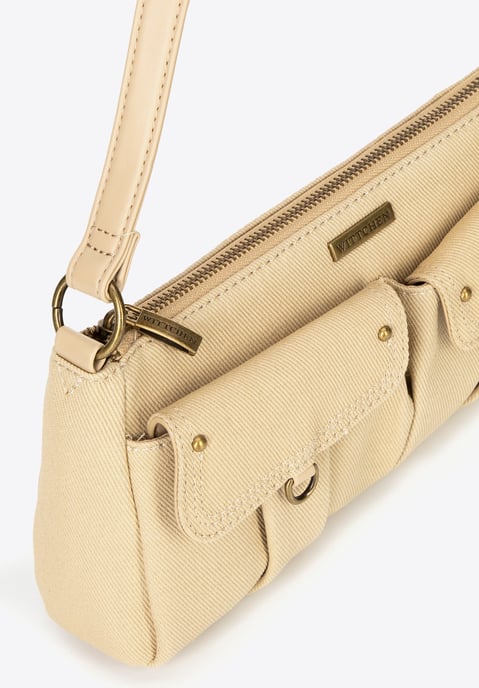 Wittchen Dames Schoudertas met Zakken Beige Katoen - Image 4