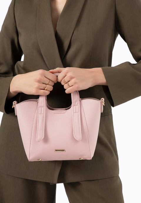 Wittchen Women's mini pink leatherette briefcase with removable pouch - Image 1